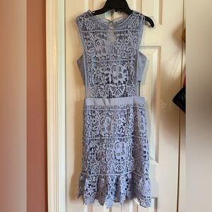 AQUA periwinkle Y2K Lace Cut Out Dress sz S
